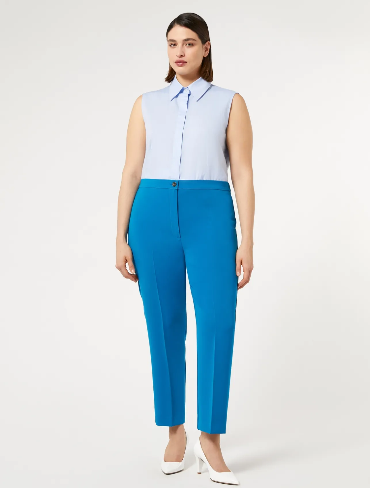 Outlet Marina Rinaldi Triacetate cady trousers TURQUOISE