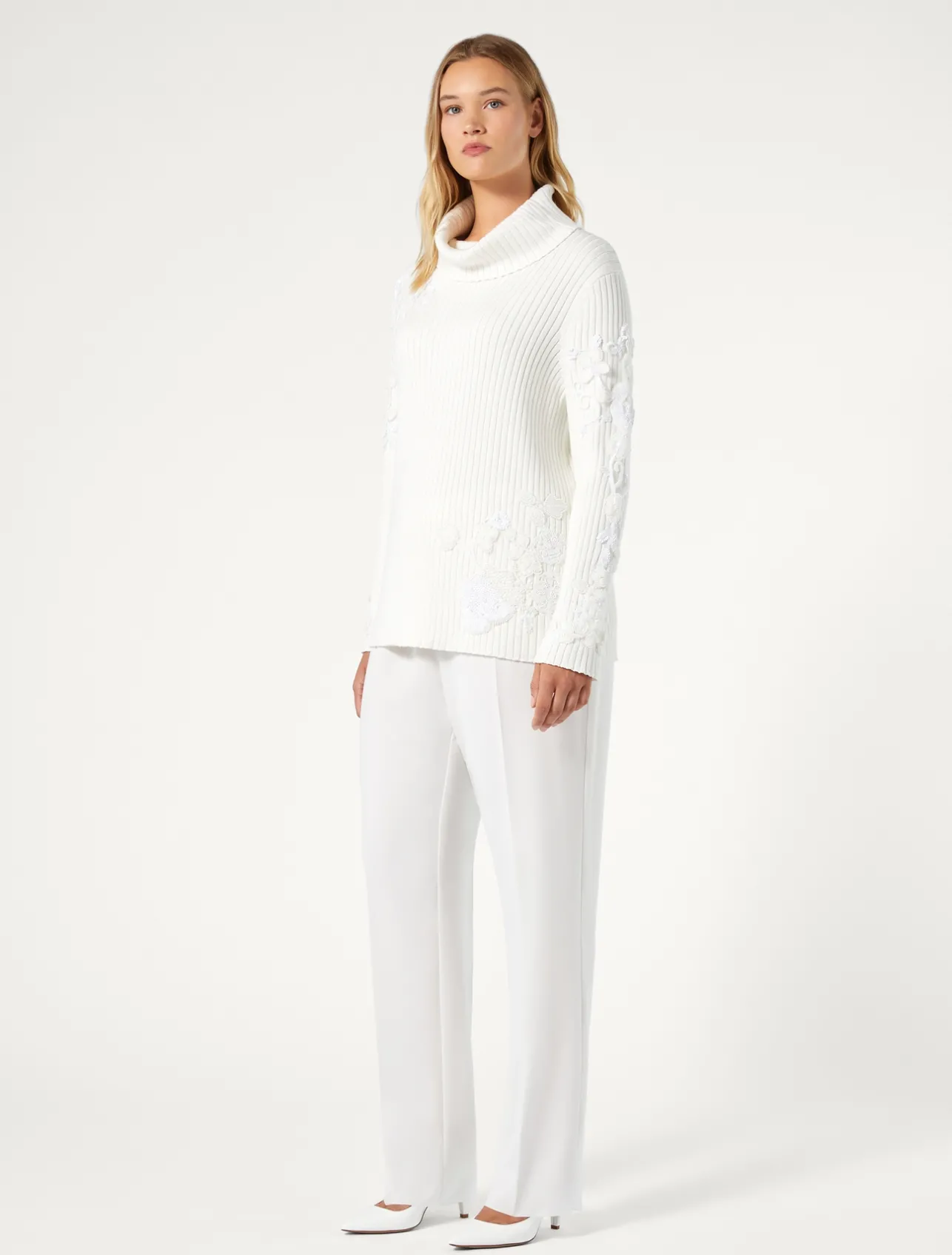 New Marina Rinaldi Triacetate cady trousers WHITE