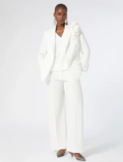 Fashion Marina Rinaldi Triacetate cady trousers WHITE