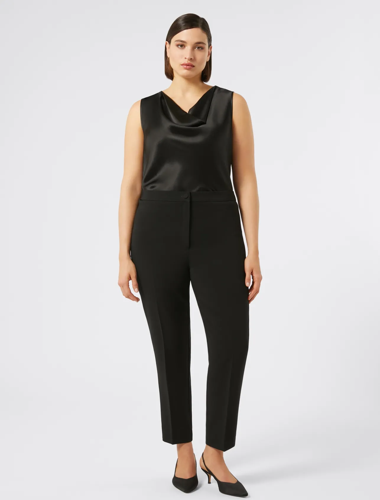 New Marina Rinaldi Triacetate cady trousers BLACK