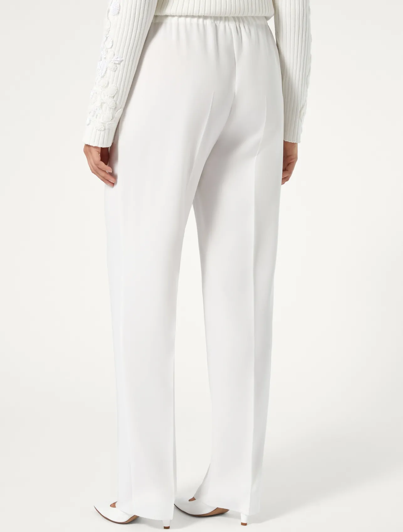 New Marina Rinaldi Triacetate cady trousers WHITE