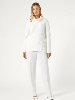 New Marina Rinaldi Triacetate cady trousers WHITE