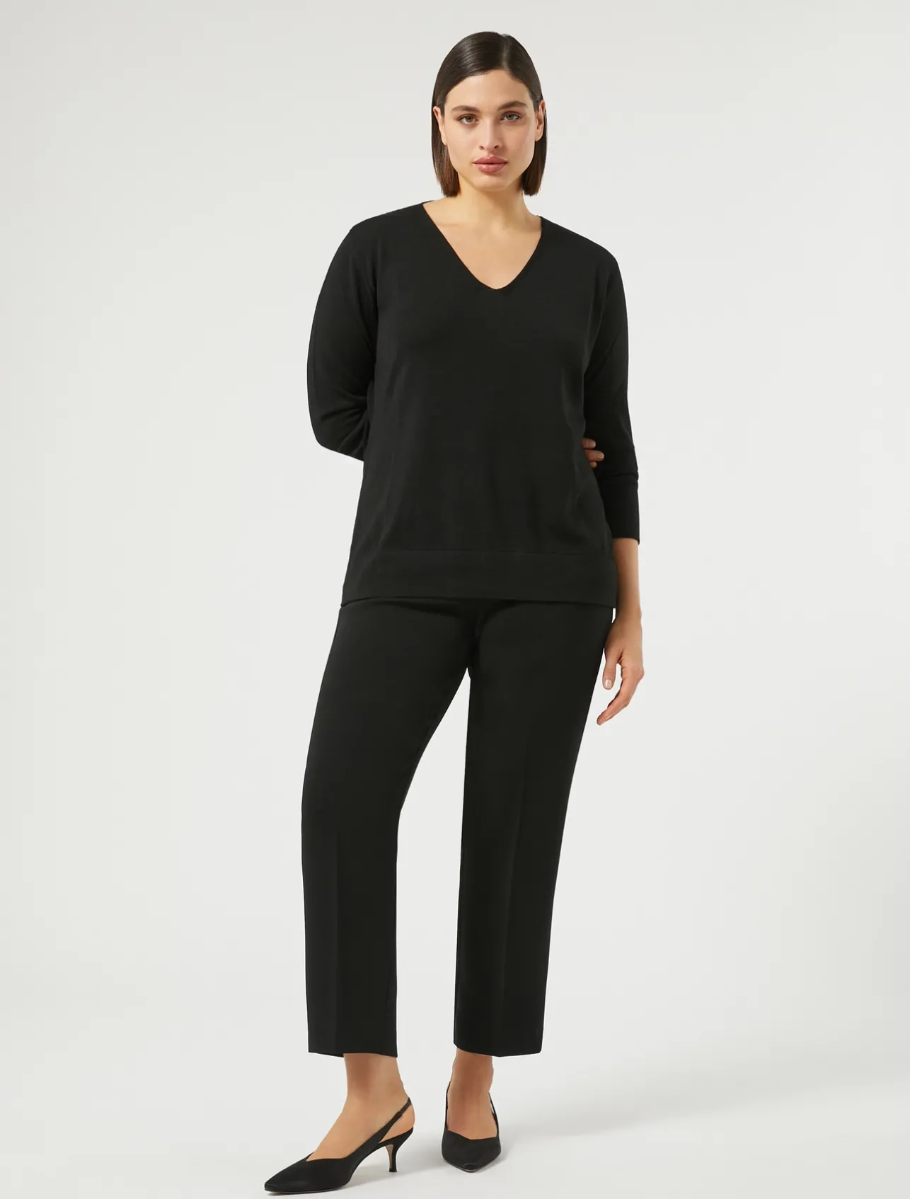 Clearance Marina Rinaldi Triacetate cady trousers BLACK