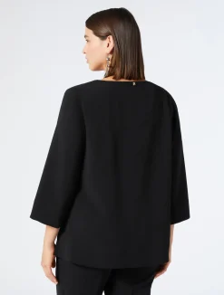 Fashion Marina Rinaldi Triacetate cady tunic BLACK