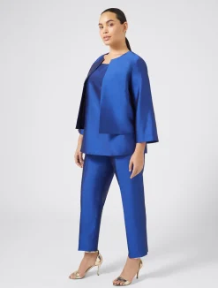Fashion Marina Rinaldi Trousers in pure silk shantung PURPLE