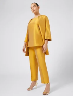 Clearance Marina Rinaldi Trousers in pure silk shantung GOLD