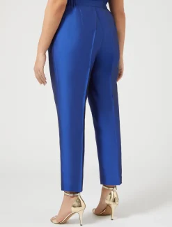Fashion Marina Rinaldi Trousers in pure silk shantung PURPLE