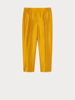 Clearance Marina Rinaldi Trousers in pure silk shantung GOLD