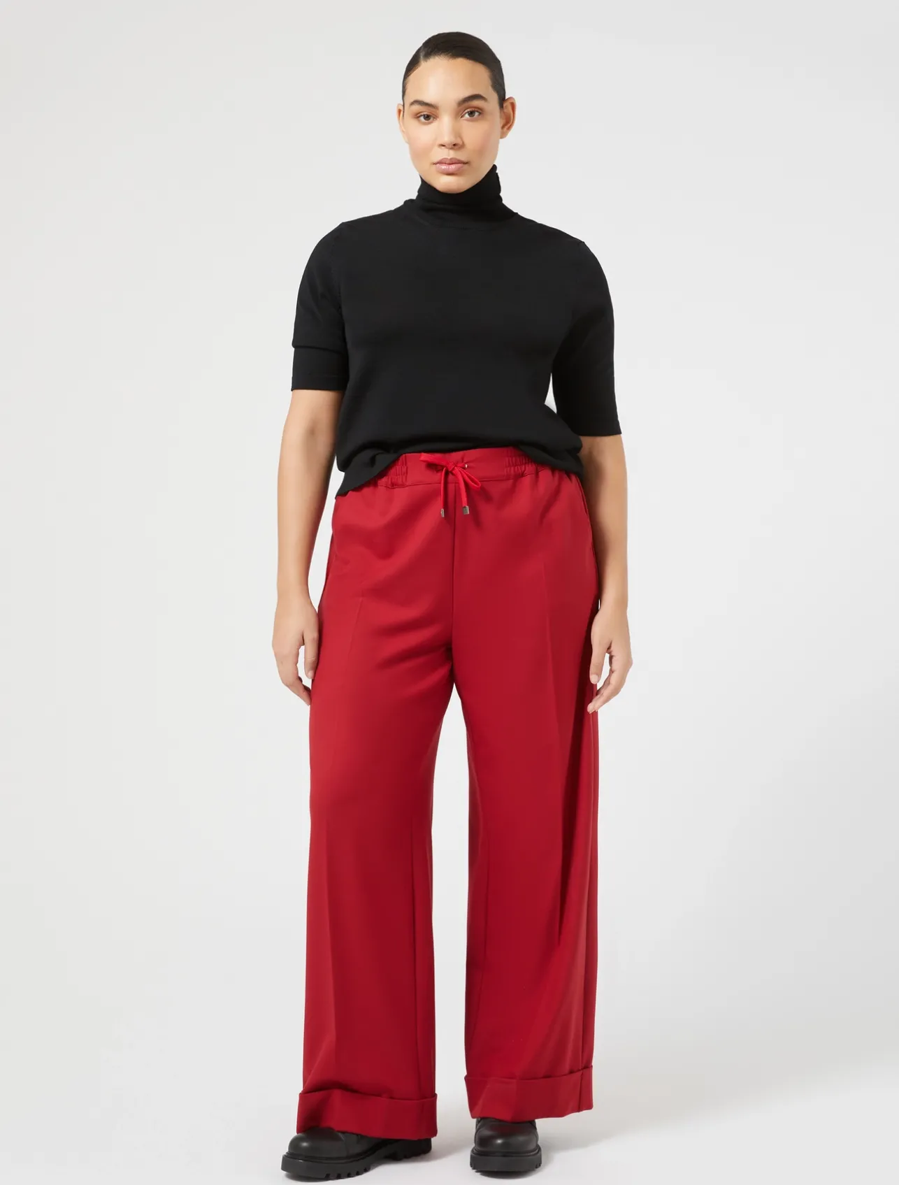 Discount Marina Rinaldi Trousers in viscose blend twill RED