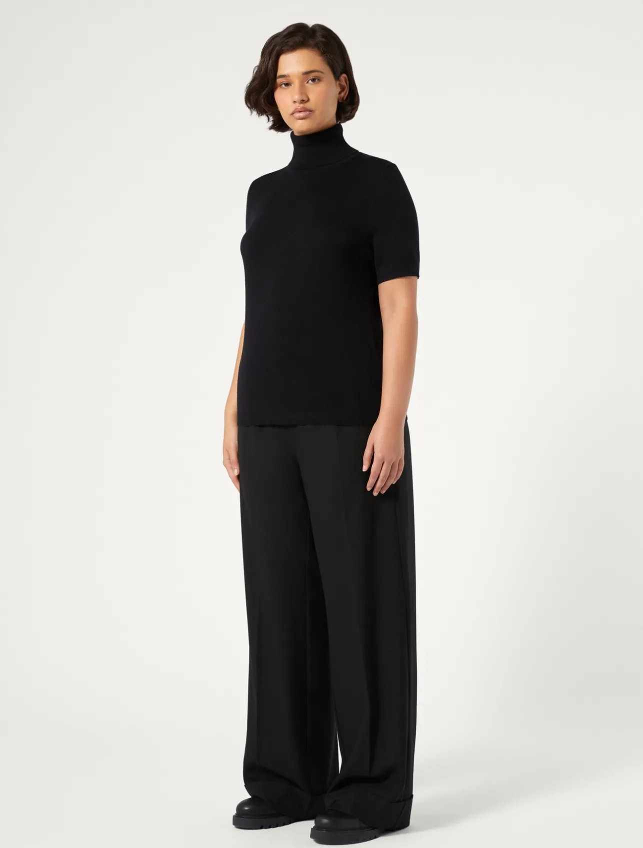 New Marina Rinaldi Trousers in viscose blend twill BLACK