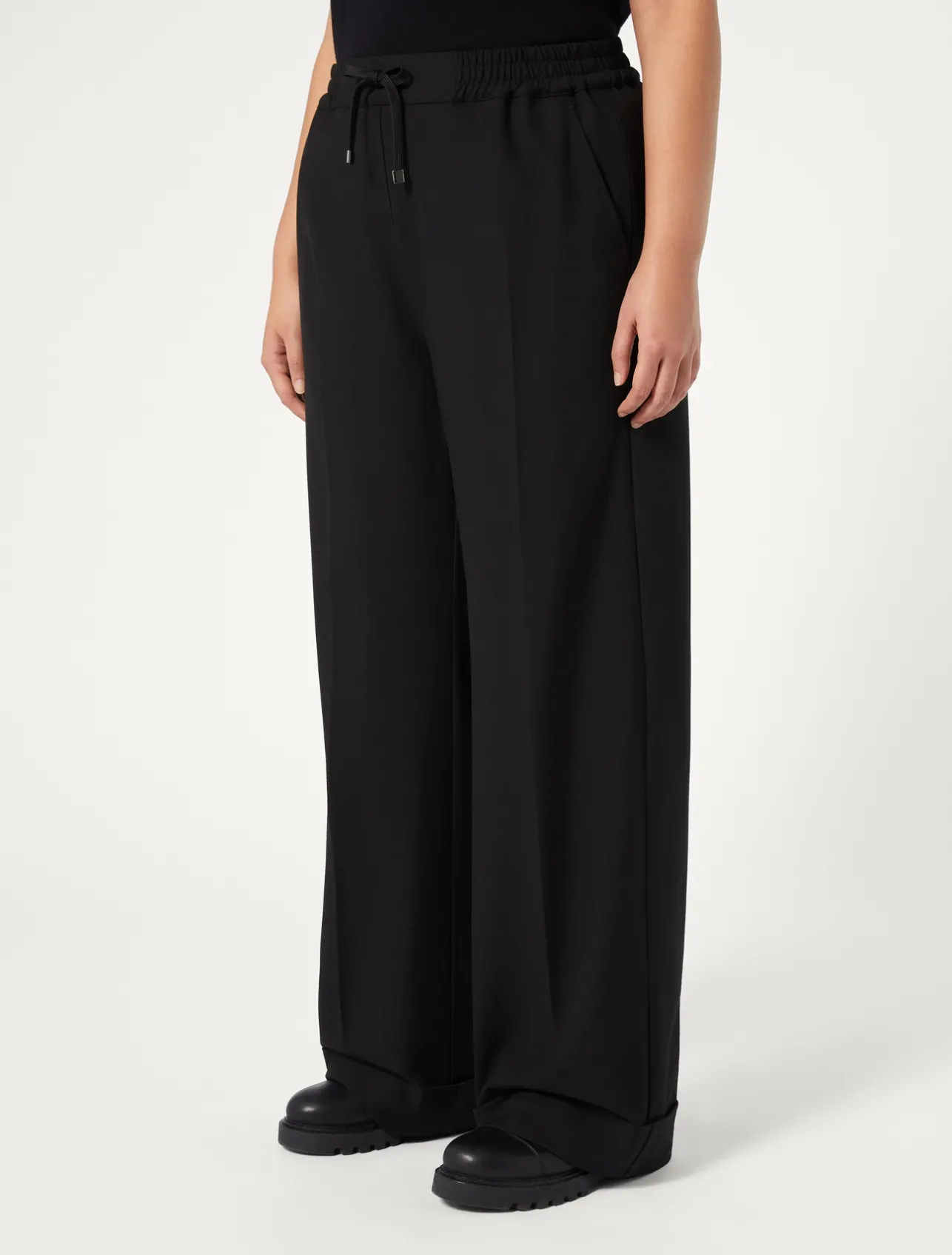 New Marina Rinaldi Trousers in viscose blend twill BLACK