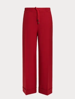 Discount Marina Rinaldi Trousers in viscose blend twill RED