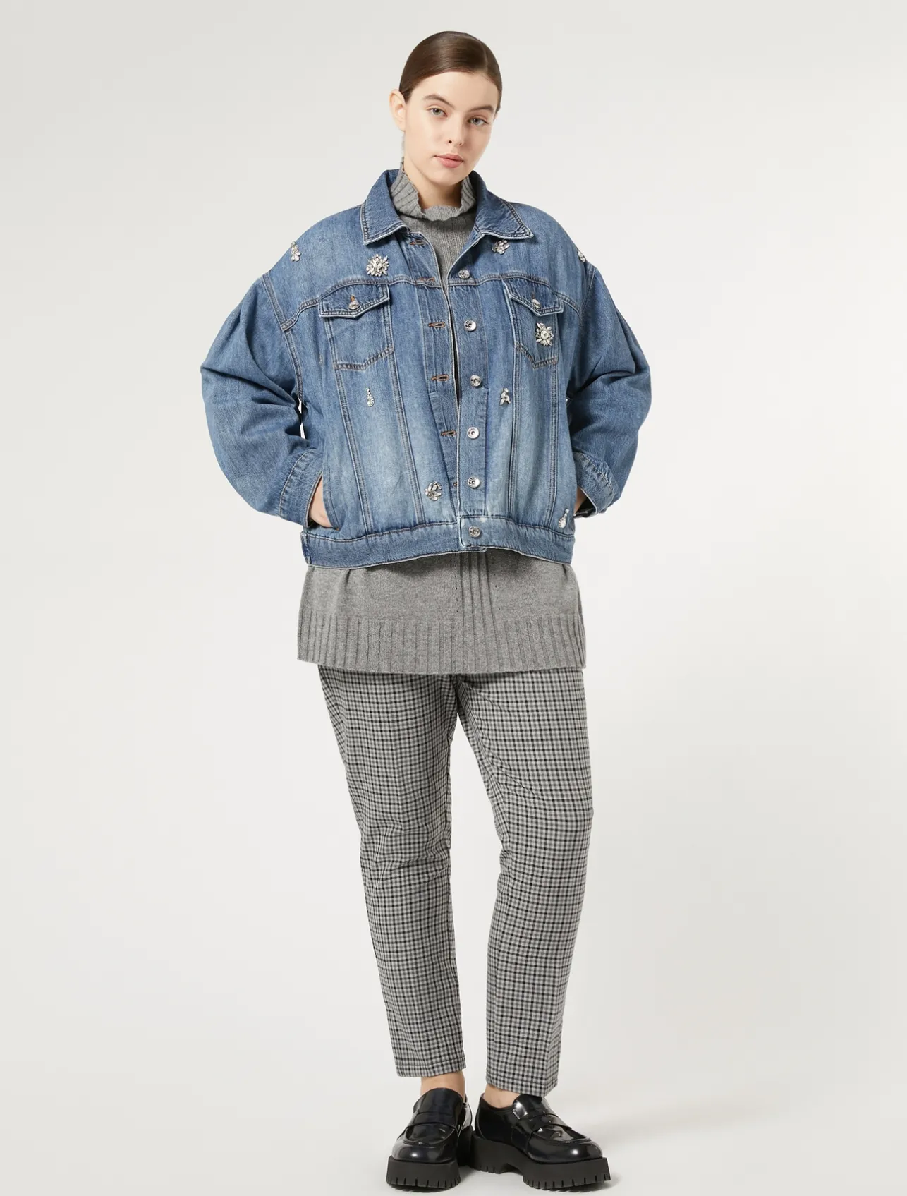 Discount Marina Rinaldi Trousers in viscose blend twill BLACK