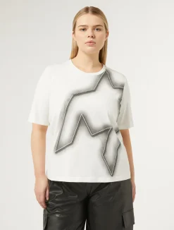 New Marina Rinaldi T-shirt in stretch cotton jersey WHITE