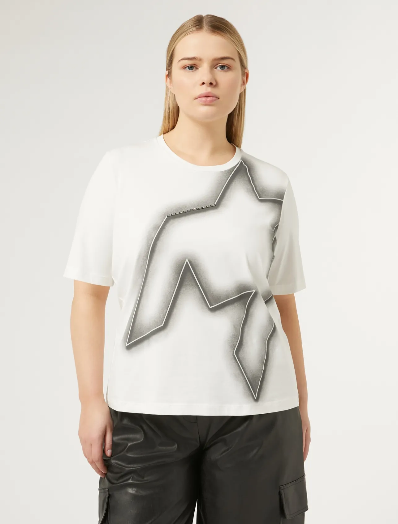 New Marina Rinaldi T-shirt in stretch cotton jersey WHITE