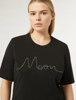 Sale Marina Rinaldi T-shirt in stretch cotton jersey BLACK
