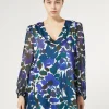 Best Marina Rinaldi Twill and georgette blouse BLACK