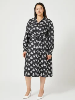 Discount Marina Rinaldi Twill shirt dress BLACK