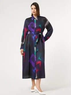 Clearance Marina Rinaldi Twill shirt dress BLACK