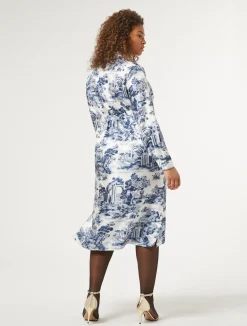 Clearance Marina Rinaldi Twill shirt dress WHITEBLUE