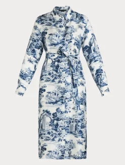 Clearance Marina Rinaldi Twill shirt dress WHITEBLUE