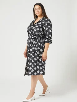 Discount Marina Rinaldi Twill shirt dress BLACK