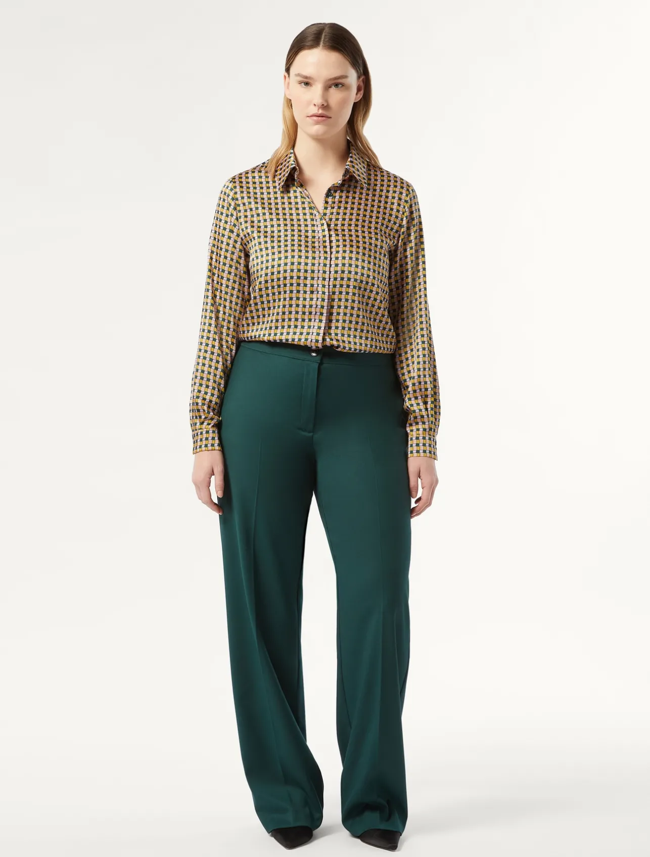 Online Marina Rinaldi Twill trousers DARKGREEN