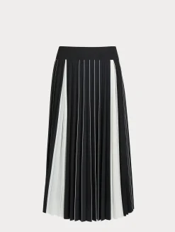 Clearance Marina Rinaldi Two-tone pleated skirt BLACKWHITE