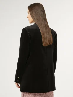 Online Marina Rinaldi Velvet blazer BLACK