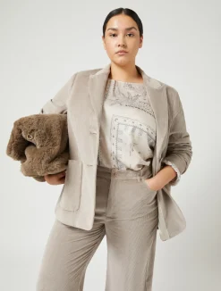 Sale Marina Rinaldi Velvet blazer TURTLEDOVE