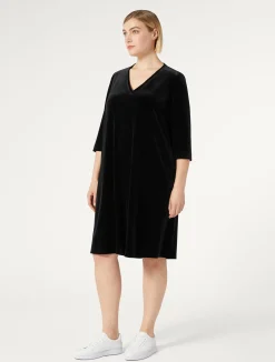 Best Marina Rinaldi Velvet jersey dress BLACK