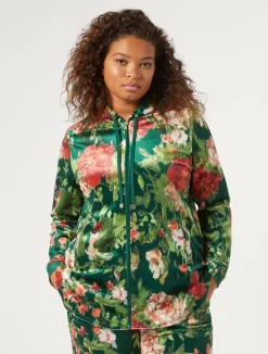 Outlet Marina Rinaldi Velvet jersey jacket GREEN