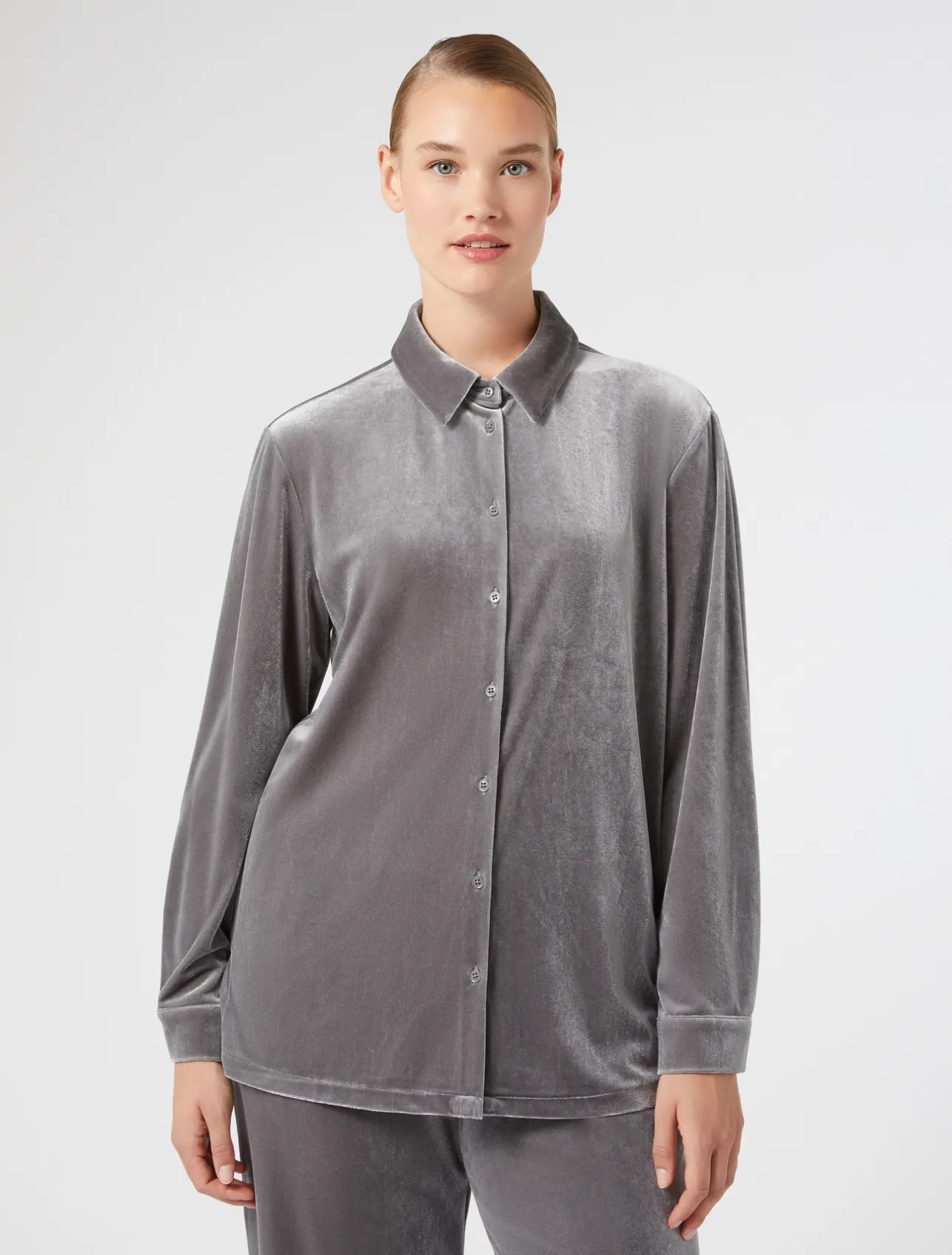 Hot Marina Rinaldi Velvet jersey shirt DARKGREY