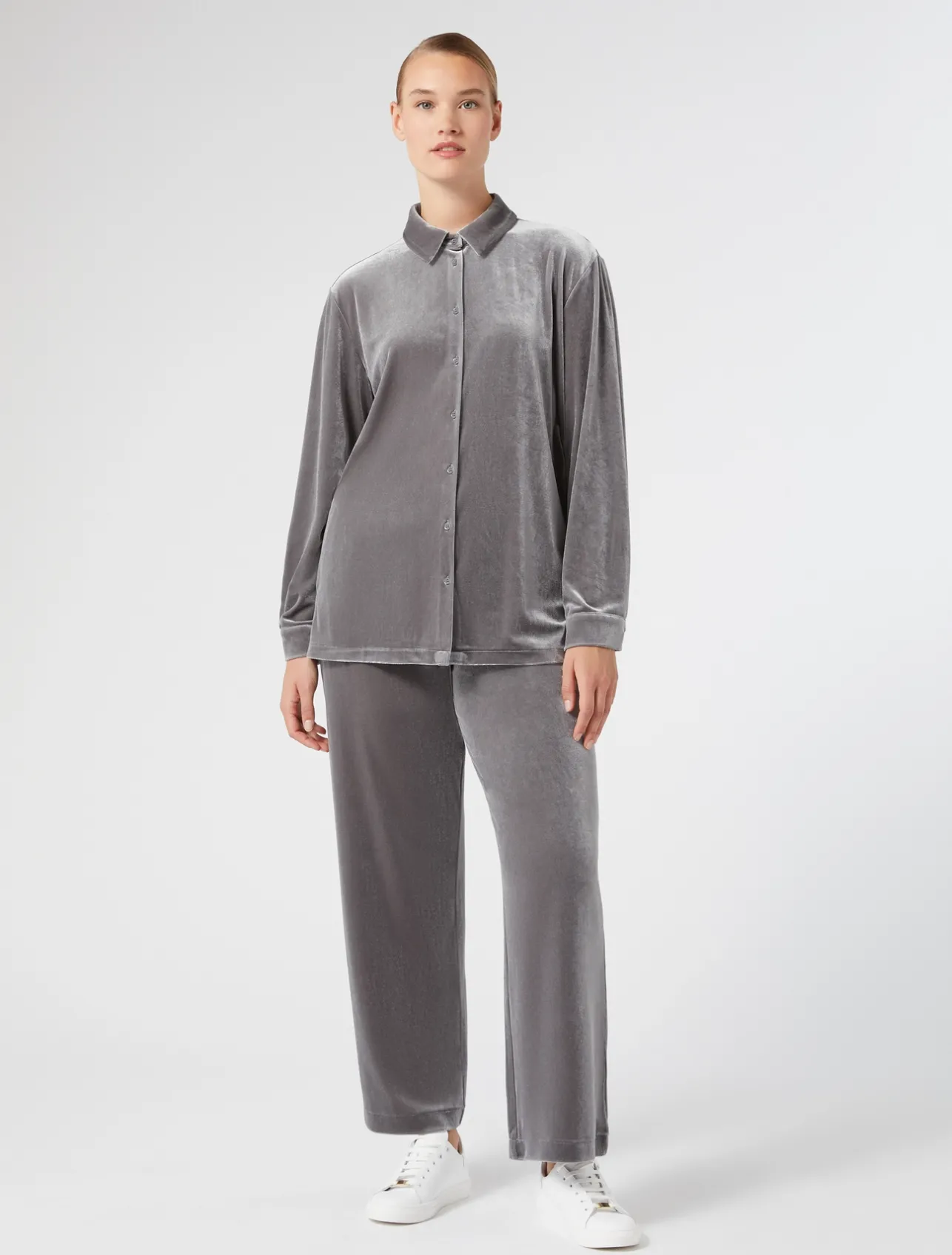 Hot Marina Rinaldi Velvet jersey shirt DARKGREY