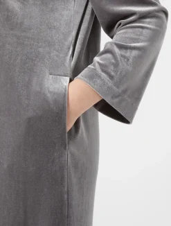 Online Marina Rinaldi Velvet jersey shirt dress DARKGREY