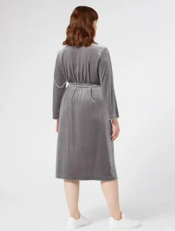 Online Marina Rinaldi Velvet jersey shirt dress DARKGREY