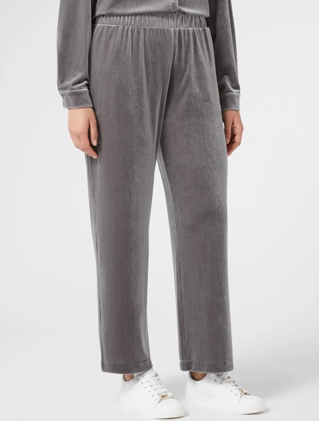 New Marina Rinaldi Velvet jersey trousers DARKGREY