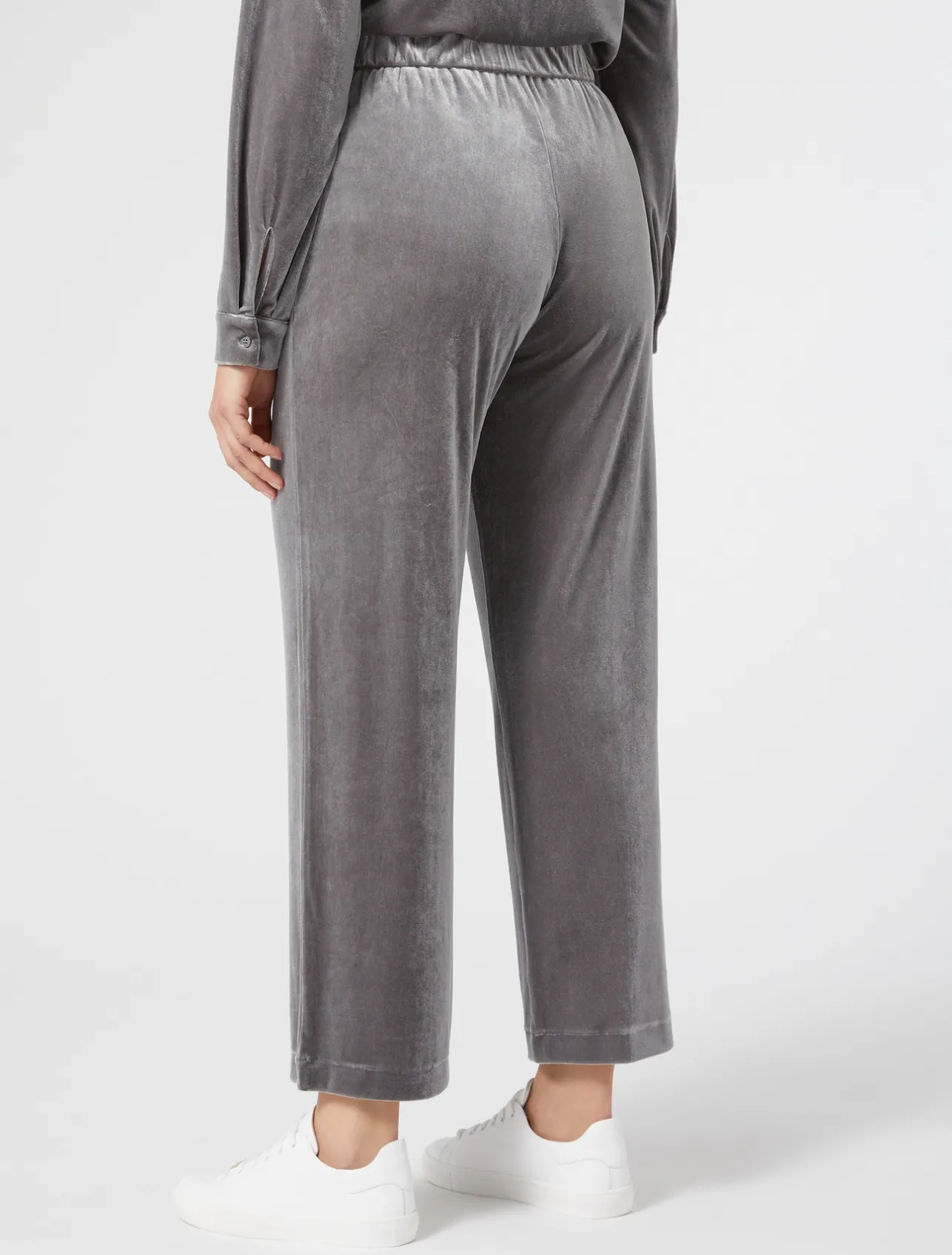 New Marina Rinaldi Velvet jersey trousers DARKGREY