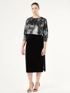 Online Marina Rinaldi Velvet skirt BLACK