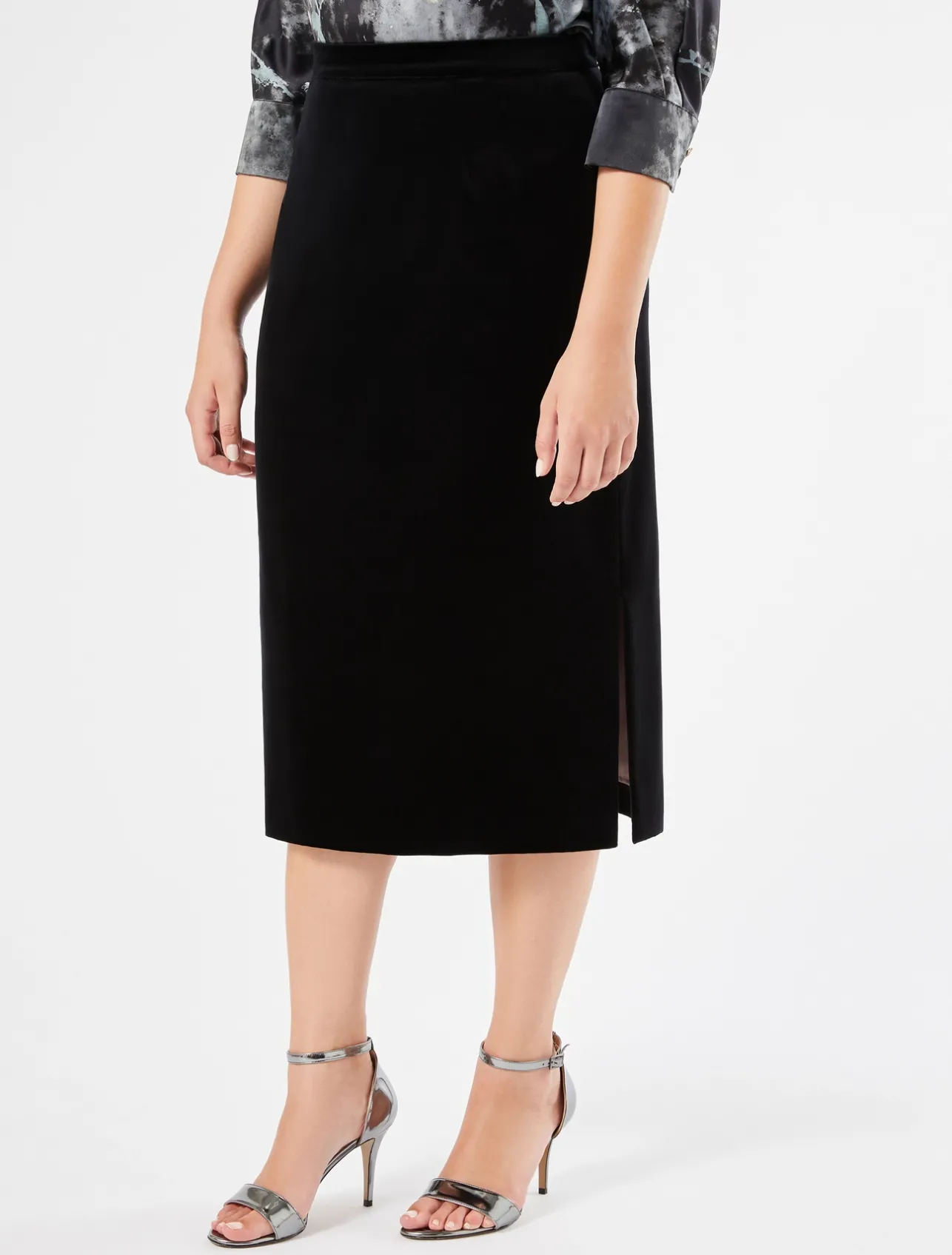 Online Marina Rinaldi Velvet skirt BLACK