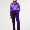 Fashion Marina Rinaldi Velvet trousers PURPLE