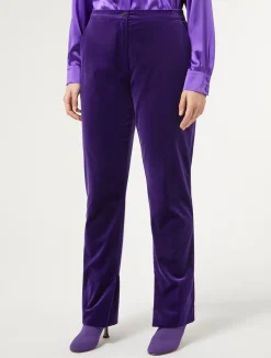 Fashion Marina Rinaldi Velvet trousers PURPLE