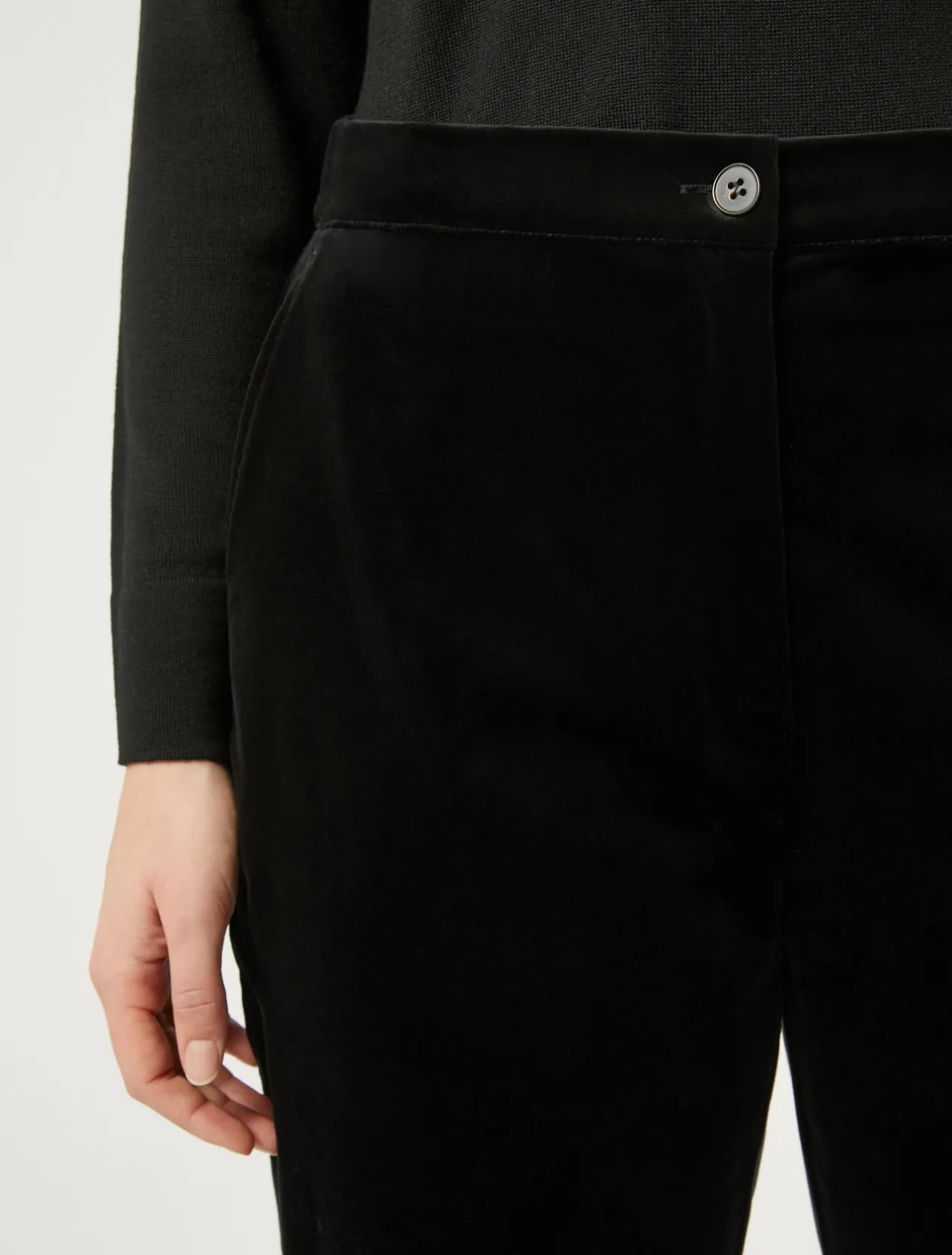 Best Marina Rinaldi Velvet trousers BLACK