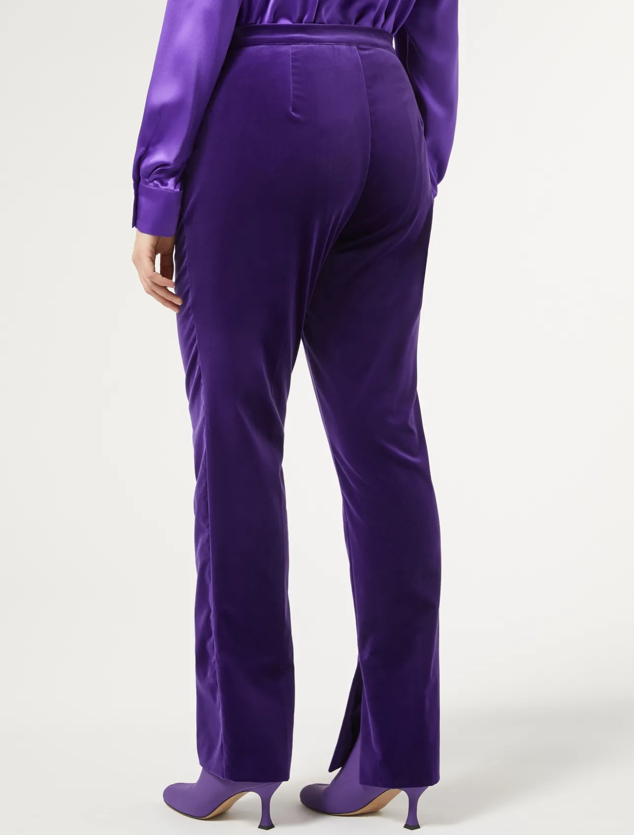 Fashion Marina Rinaldi Velvet trousers PURPLE