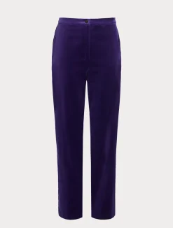 Fashion Marina Rinaldi Velvet trousers PURPLE