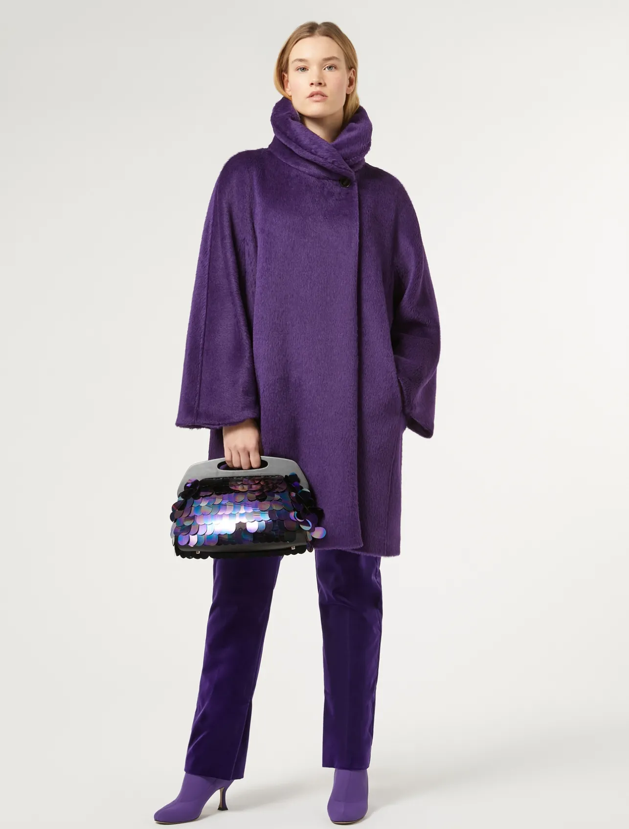 Fashion Marina Rinaldi Velvet trousers PURPLE