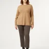 Sale Marina Rinaldi Viscose and yarn-dyed fabric trousers DARKBOWN
