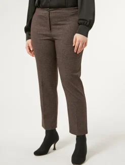 Sale Marina Rinaldi Viscose and yarn-dyed fabric trousers DARKBOWN