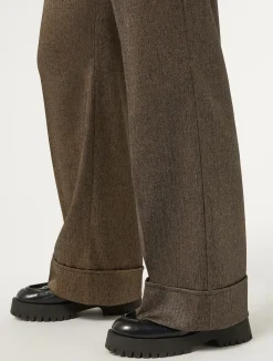 Discount Marina Rinaldi Viscose and yarn-dyed fabric trousers DARKBOWN