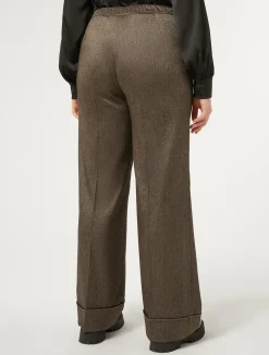 Discount Marina Rinaldi Viscose and yarn-dyed fabric trousers DARKBOWN